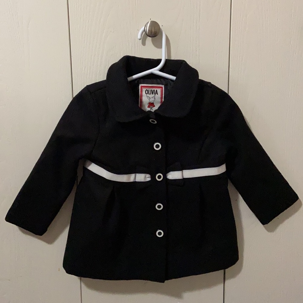 Gymboree Olivia Collection Black & White Pea Coat